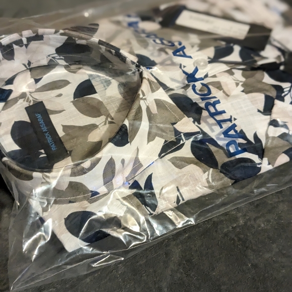 PATRICK ASSARAF Printed Cotton Long Sleeve Shirt size S Navy and Grey - Picture 1 of 3